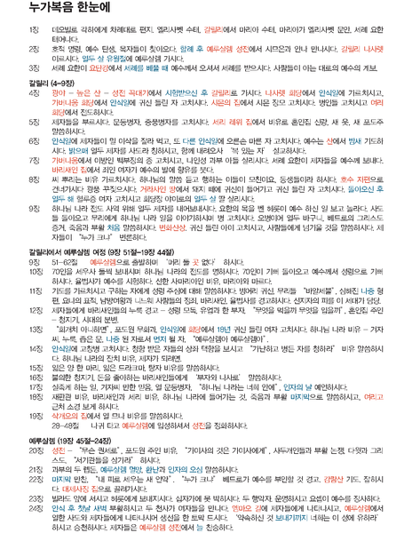 사복음서 한눈에